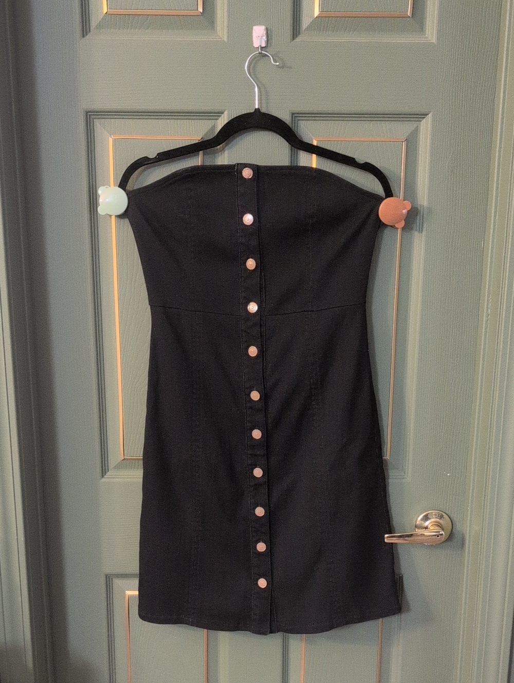Wild Honey strapless denim wiggle dress, dark wash, size L